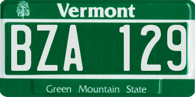 VT license plate BZA129