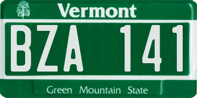 VT license plate BZA141