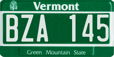 VT license plate BZA145
