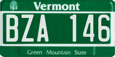 VT license plate BZA146