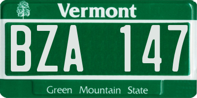 VT license plate BZA147