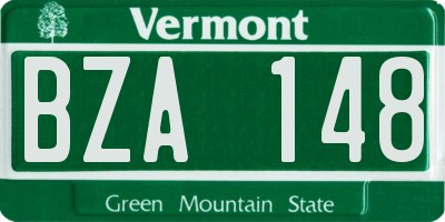 VT license plate BZA148