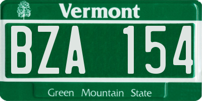VT license plate BZA154