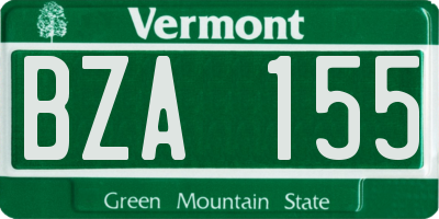 VT license plate BZA155