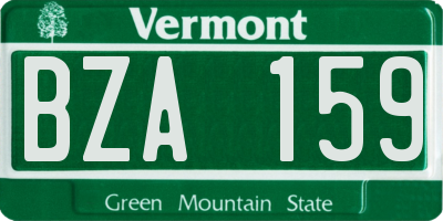 VT license plate BZA159