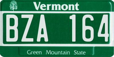 VT license plate BZA164