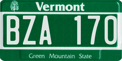 VT license plate BZA170