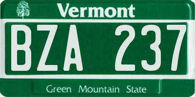 VT license plate BZA237
