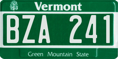 VT license plate BZA241