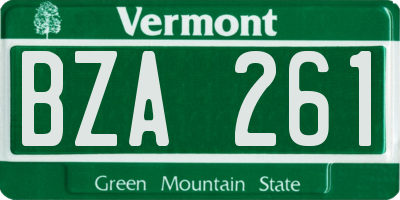 VT license plate BZA261