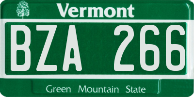 VT license plate BZA266