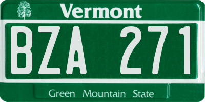 VT license plate BZA271