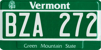 VT license plate BZA272