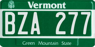 VT license plate BZA277