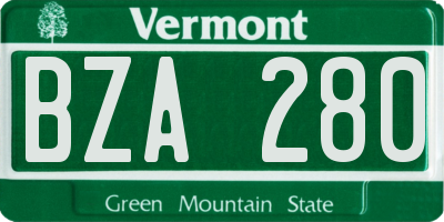VT license plate BZA280