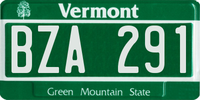 VT license plate BZA291