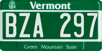 VT license plate BZA297