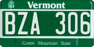 VT license plate BZA306