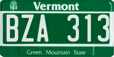 VT license plate BZA313