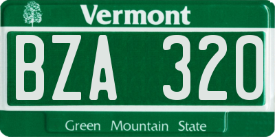 VT license plate BZA320