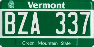 VT license plate BZA337