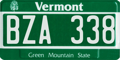 VT license plate BZA338