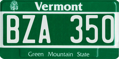 VT license plate BZA350