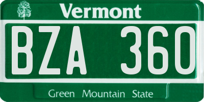 VT license plate BZA360