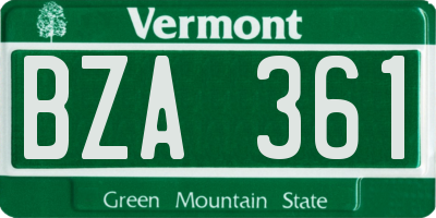 VT license plate BZA361