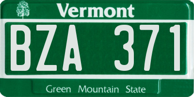VT license plate BZA371