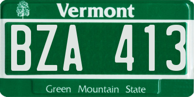 VT license plate BZA413