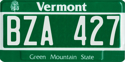VT license plate BZA427