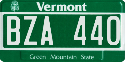 VT license plate BZA440