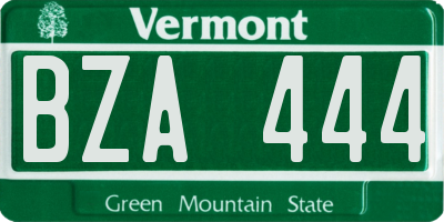 VT license plate BZA444