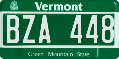 VT license plate BZA448