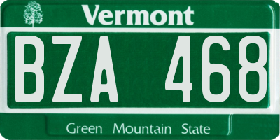 VT license plate BZA468