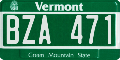 VT license plate BZA471