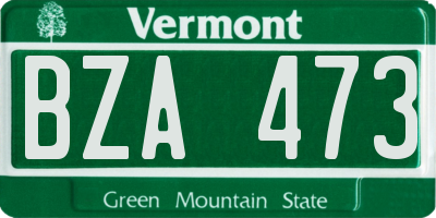 VT license plate BZA473