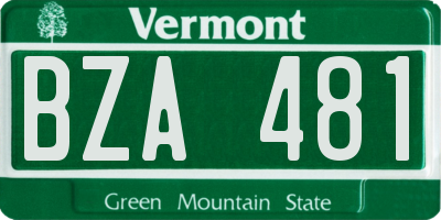 VT license plate BZA481