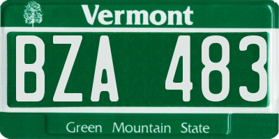 VT license plate BZA483