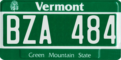 VT license plate BZA484