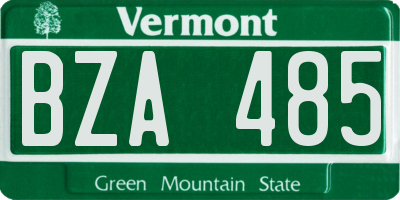 VT license plate BZA485
