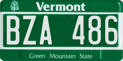 VT license plate BZA486