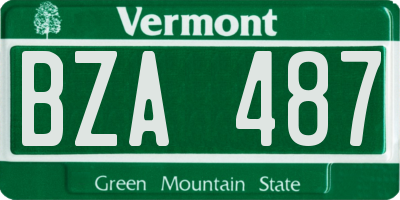 VT license plate BZA487