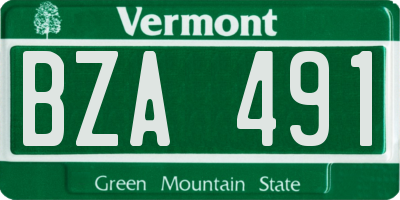 VT license plate BZA491