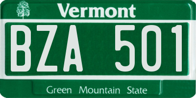 VT license plate BZA501