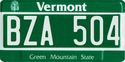 VT license plate BZA504
