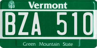 VT license plate BZA510