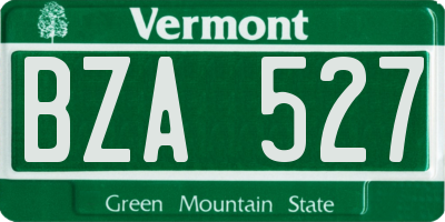 VT license plate BZA527