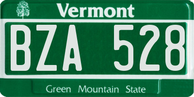VT license plate BZA528